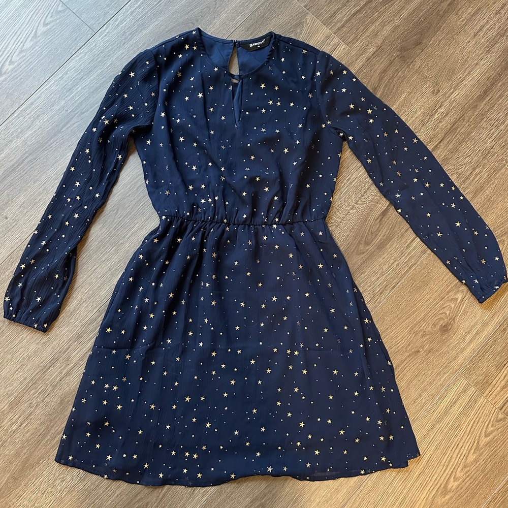 Allegra K Dark Blue Starry Tween Girl Dress